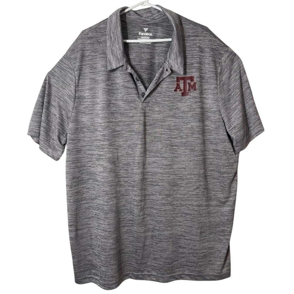 Texas A&M Aggies Polo Mens 3XL Big & Tall Gray NCAA Short Sleeve Shirt Gameday